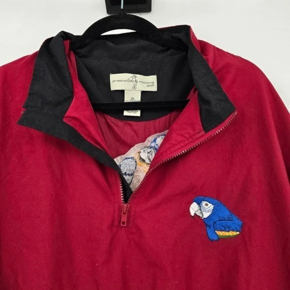 Preswick & Moore Golf Pullover Jacket Parrot Embroidered Lightweight XL - Picture 3 of 10